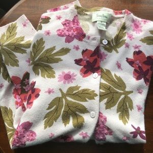 Neiman Marcus / cashmere floral beaded cardigan
